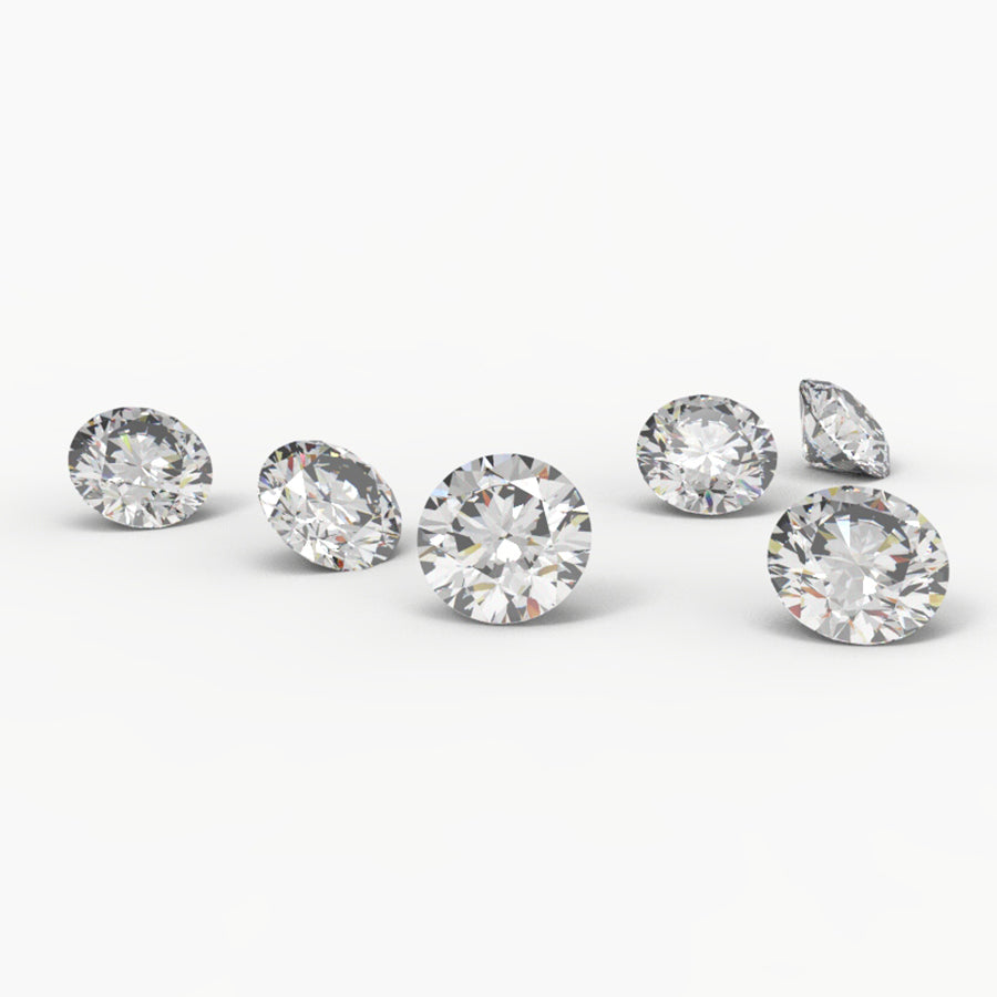 Colorless Moissanite Lab Created Round Melee - Main Image