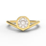 "Chevron" - 1/2ct Round - Bezel Ring