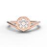 "Chevron" - 1/2ct Round - Bezel Ring