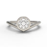 "Chevron" - 1/2ct Round - Bezel Ring