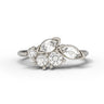 "Elderberry" Diamond Leaf Ring