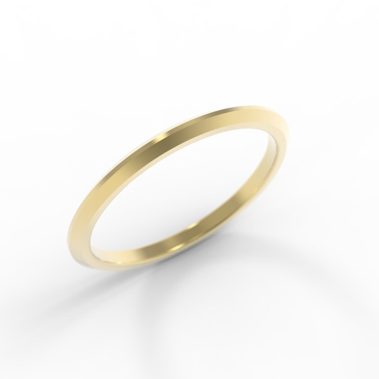 Made in Canada, 14K Yellow Gold Wedding Band on white background. Chayle Jewellery Studio