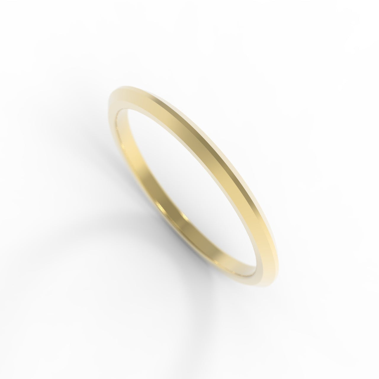 Made in Canada, 14K Yellow Gold Wedding Band on white background. Chayle Jewellery Studio