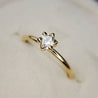 "Lily" 6-Claw Leaf Ring - 0.25ct Canadian Diamond, 18K Yellow Gold, Size 6.0