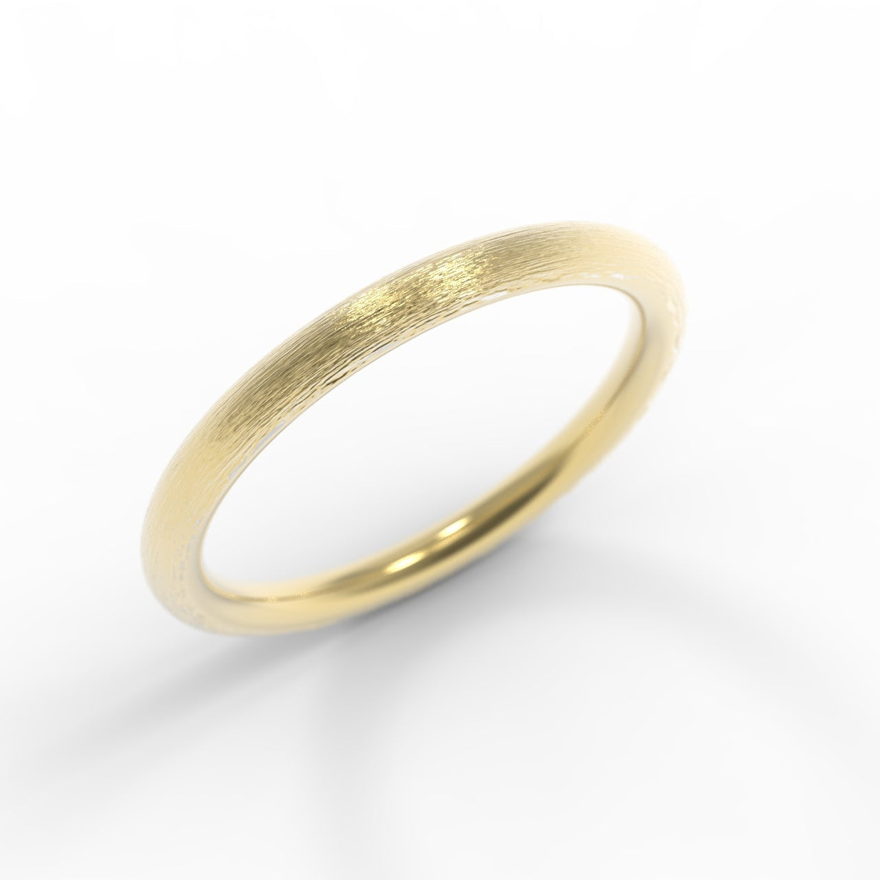 Ethically made in Canada, 14K Yellow Gold nature-inspired textured ring on white background.