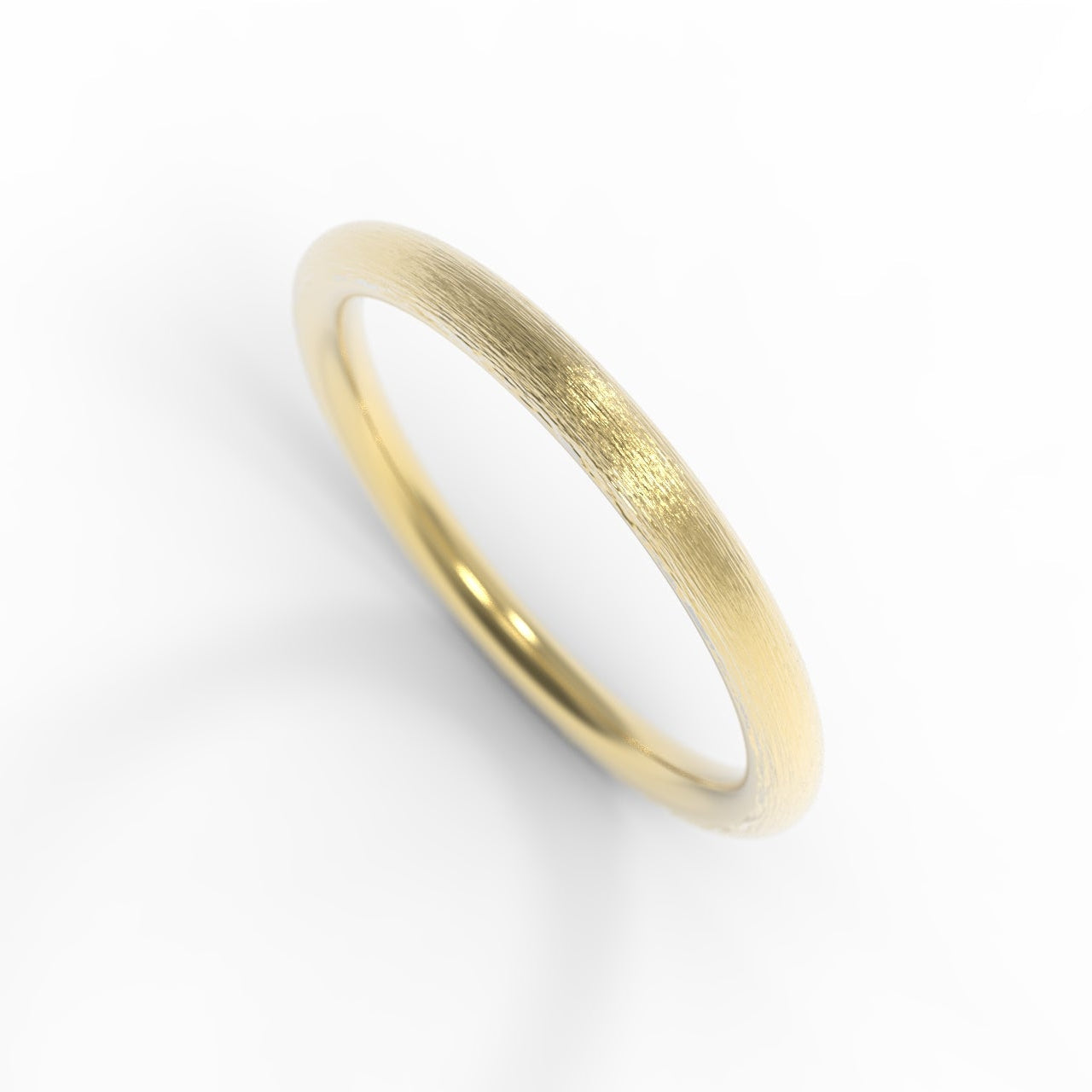 Ethically made in Canada, 14K Yellow Gold nature-inspired textured ring on white background.