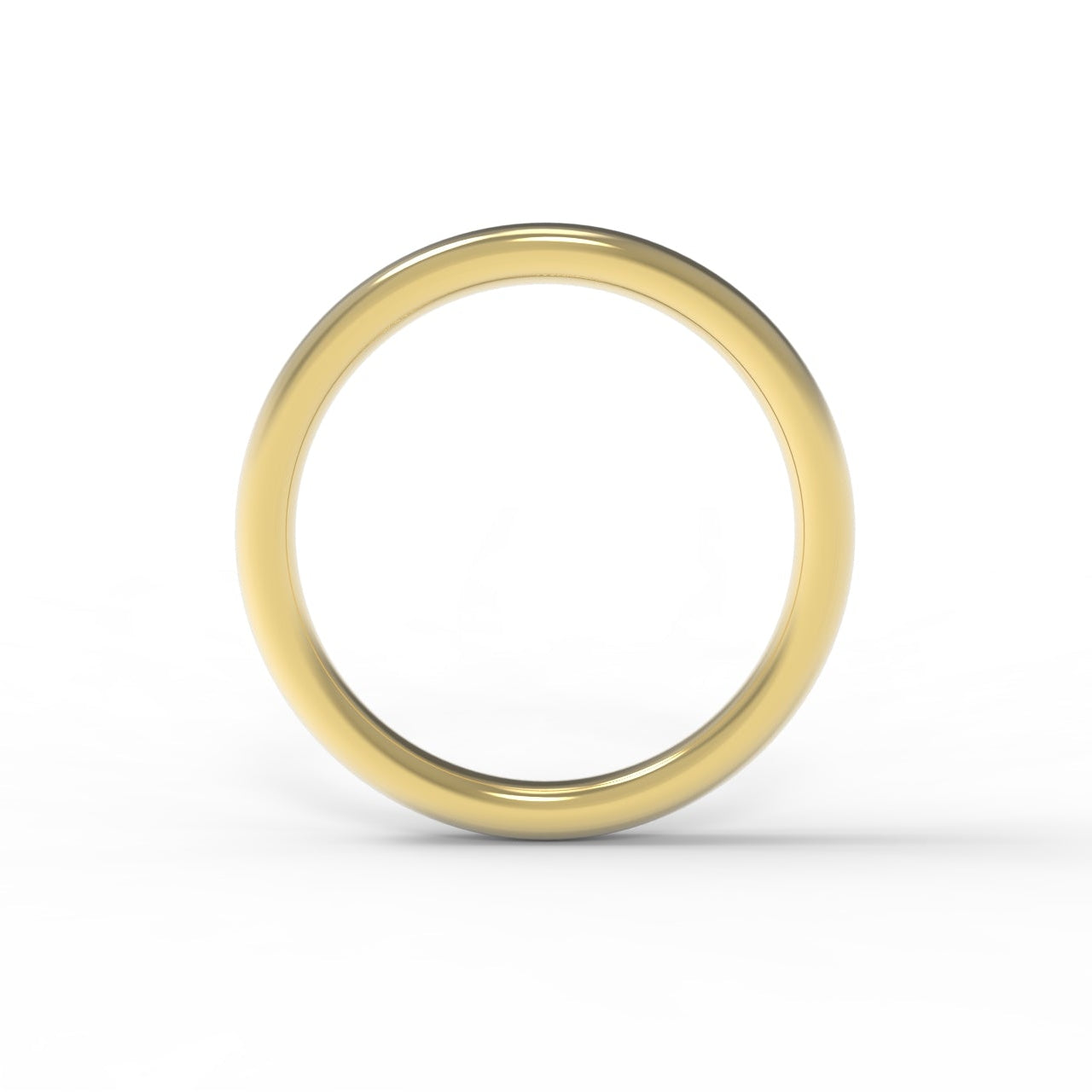 Ethically made in Canada, 14K Yellow Band Ring on white background.