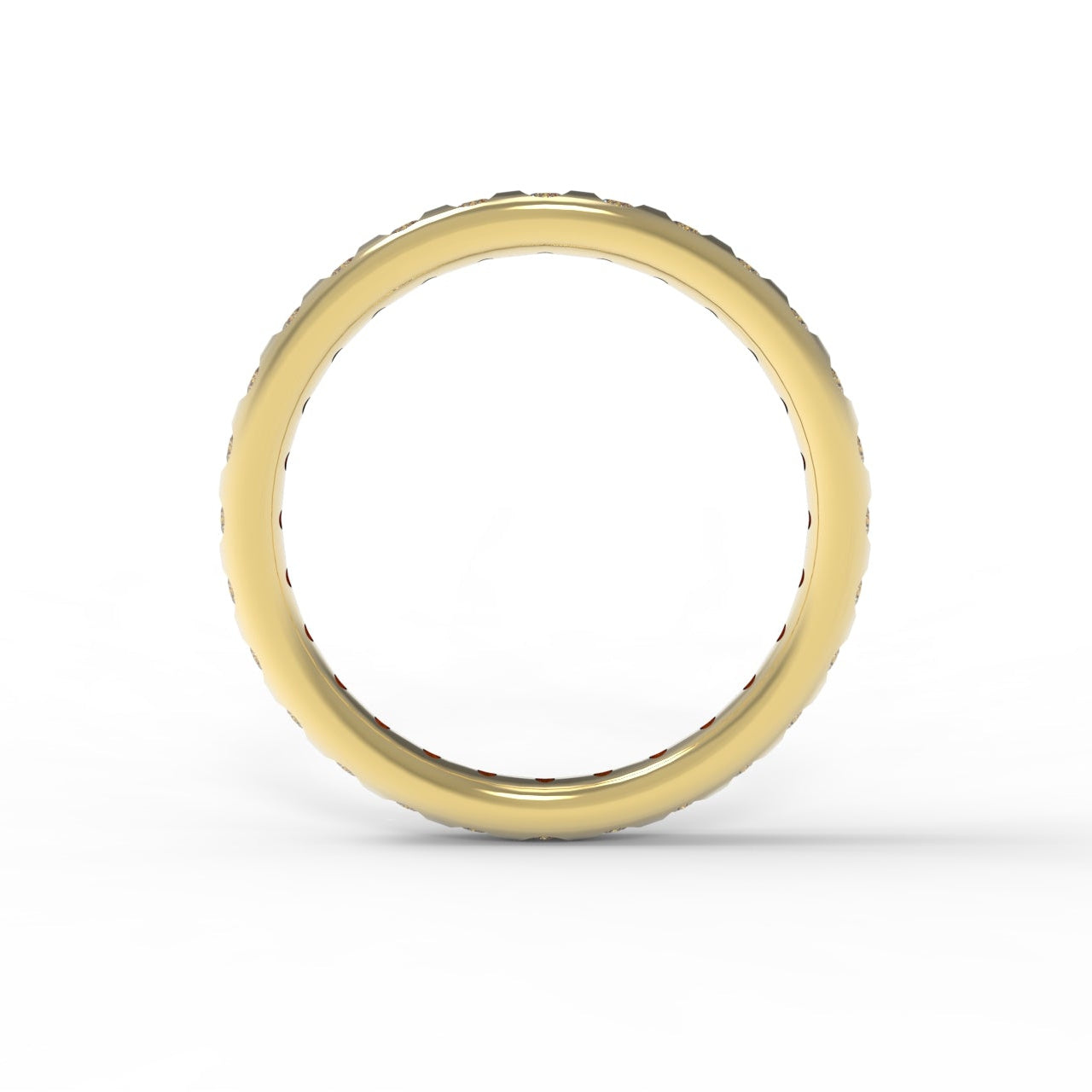 Canadian Diamond Eternity Band in 14K Yellow Gold on white background.