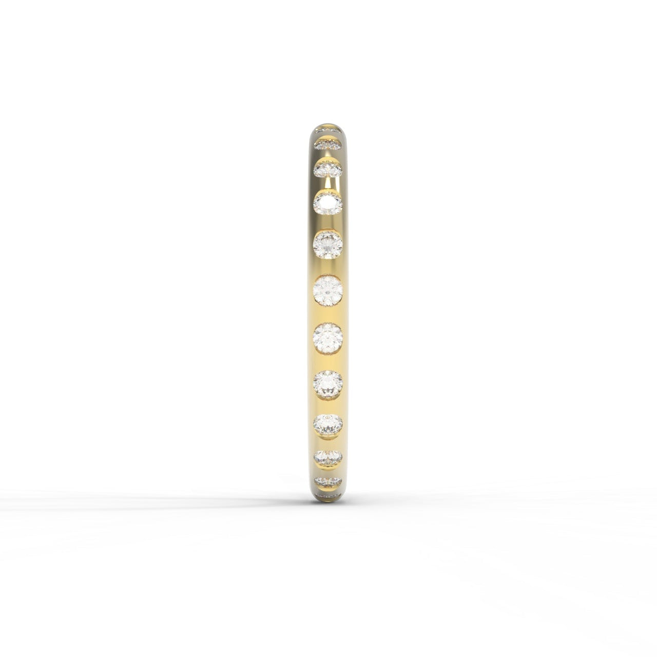 Canadian Diamond Eternity Band in 14K Yellow Gold on white background.