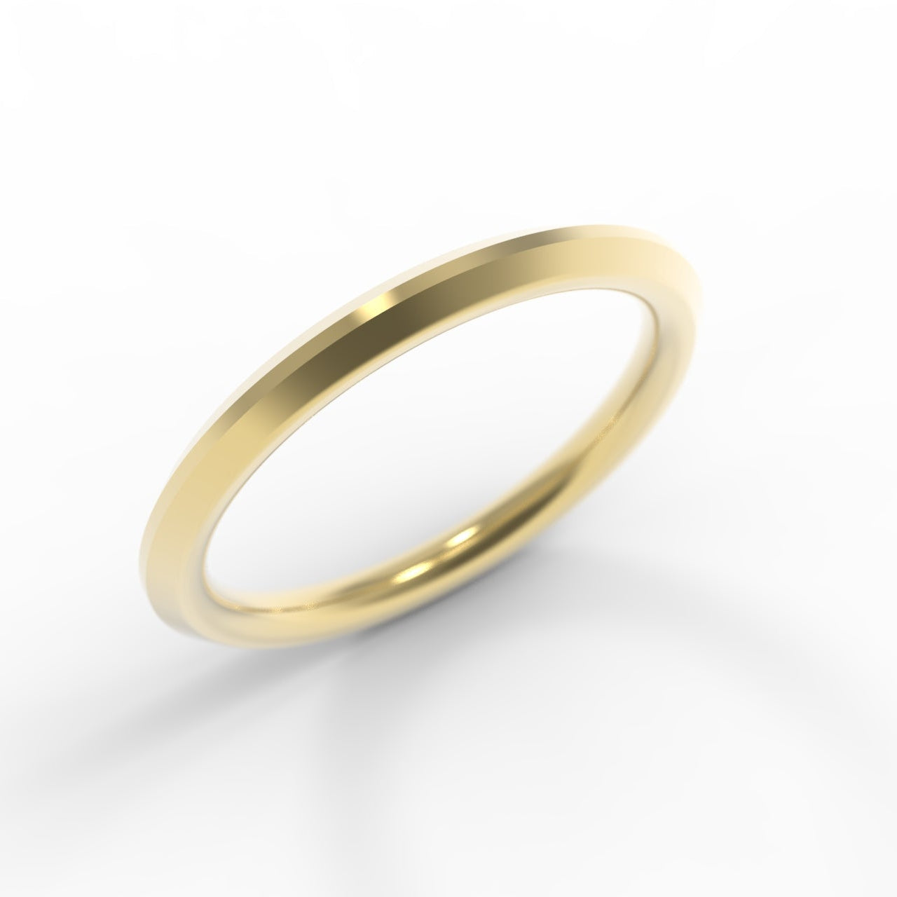 Made in Canada, 14K Yellow Gold wedding band on a white background