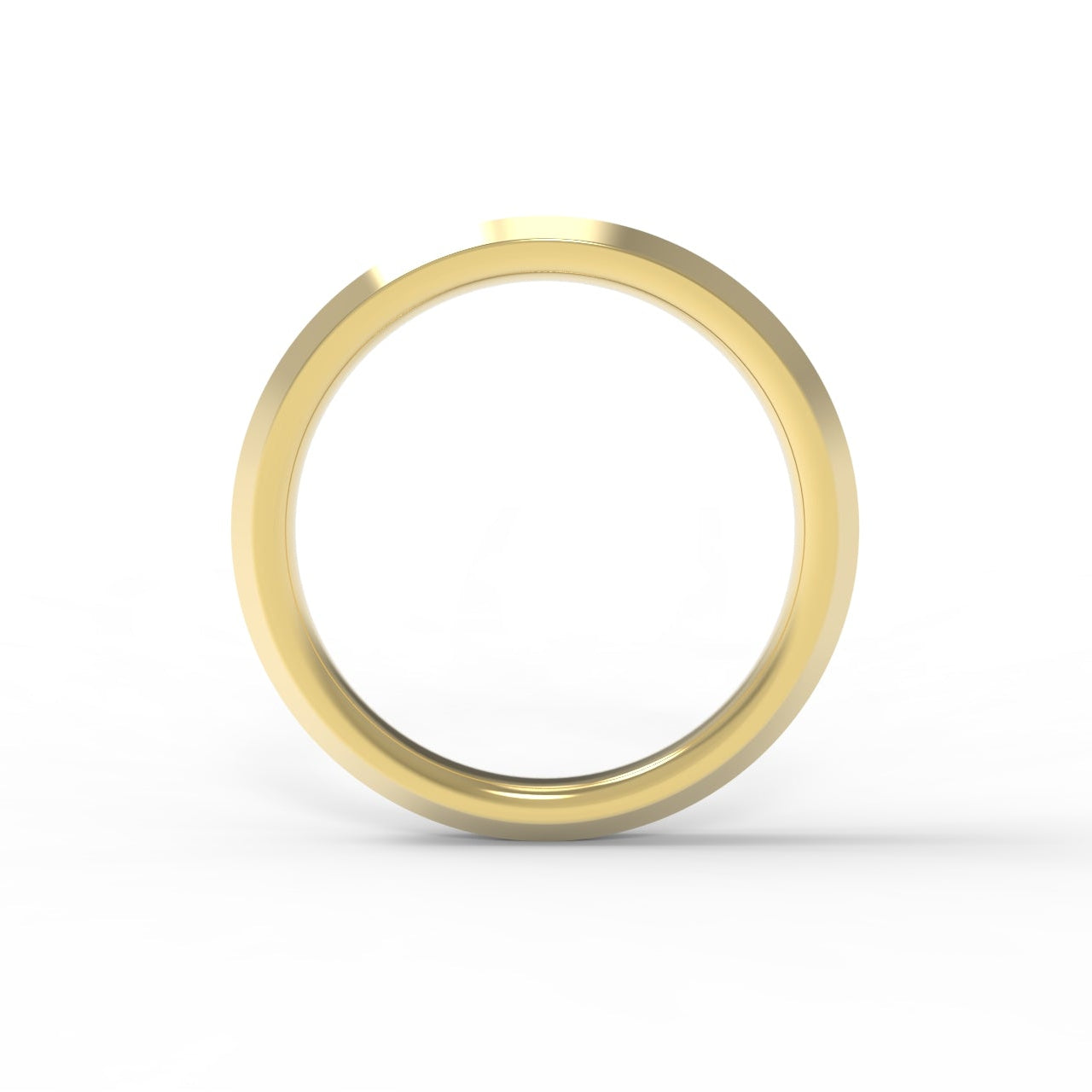 Thin Gold wedding band on a white background