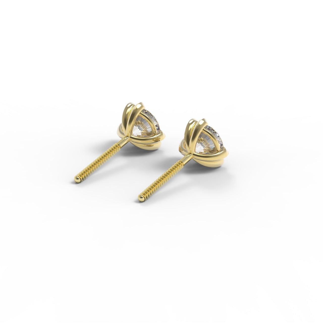 Canadian Diamond and Gold stud earrings on a white background