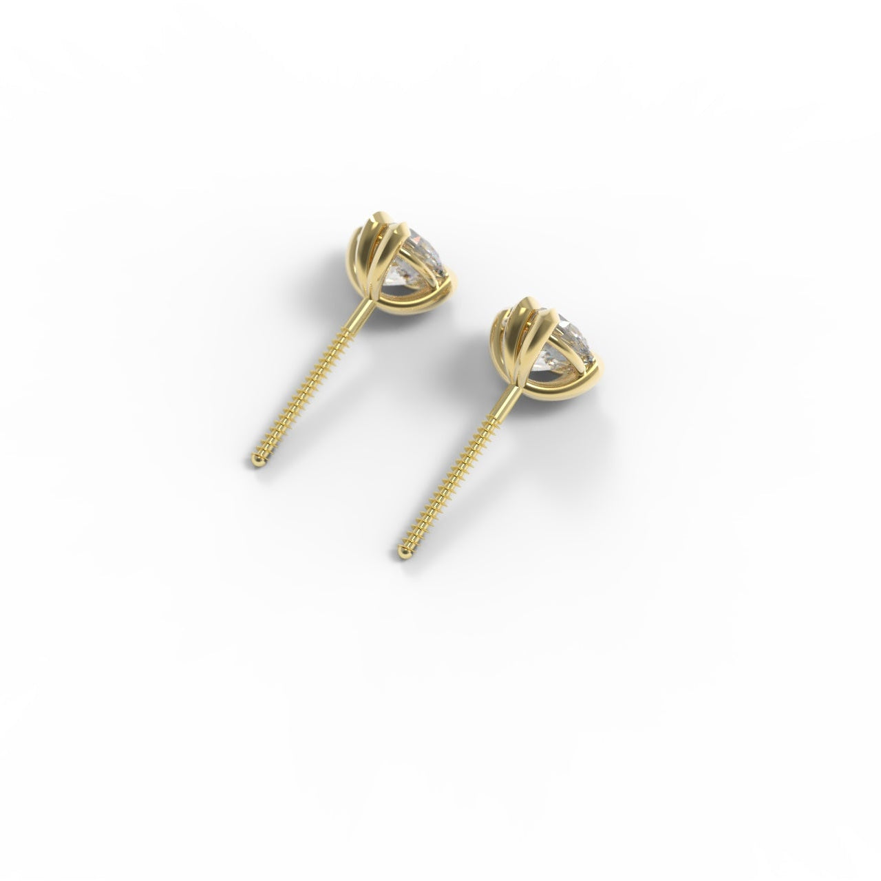 Canadian Diamond and Gold stud earrings on a white background