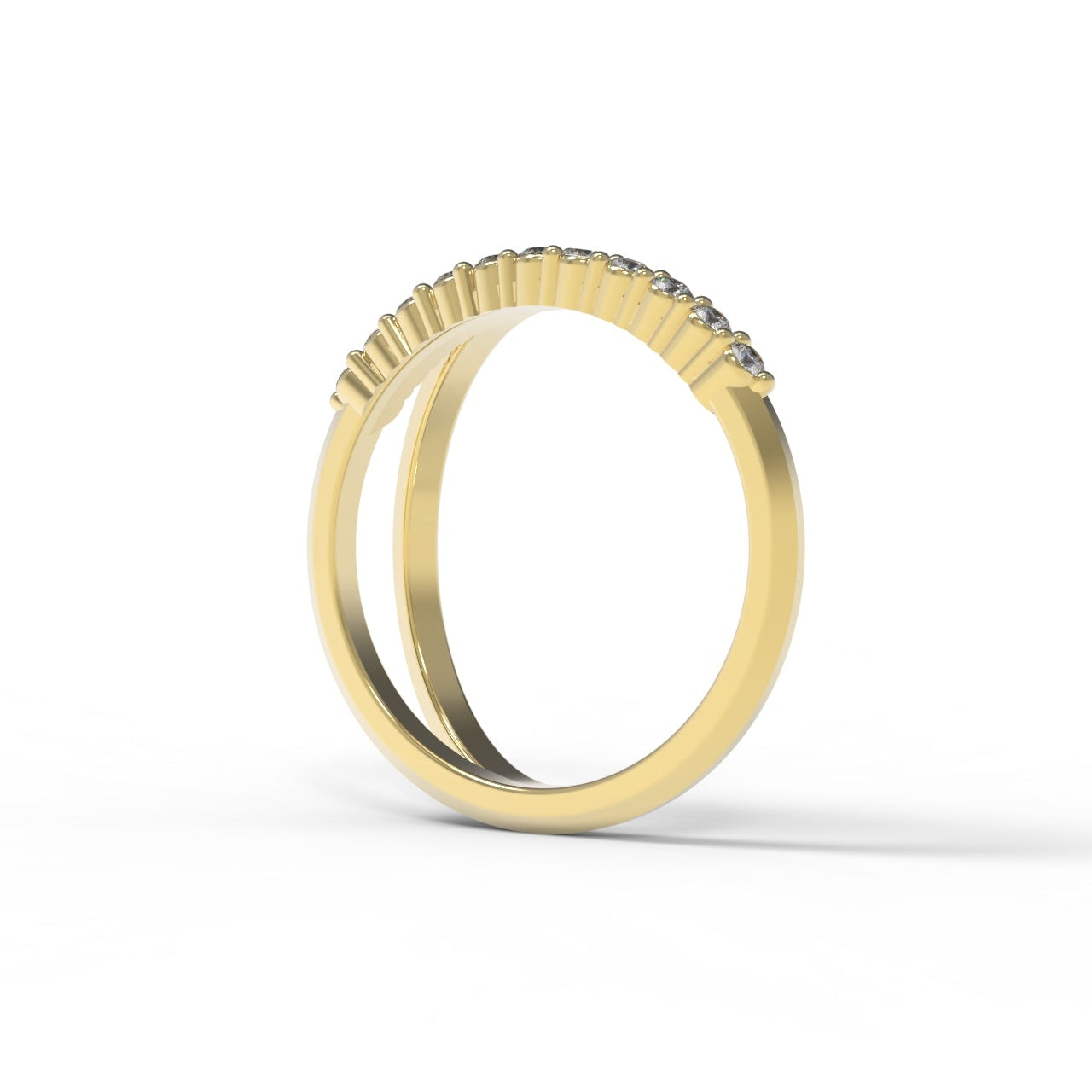 Gold ring with a white background
