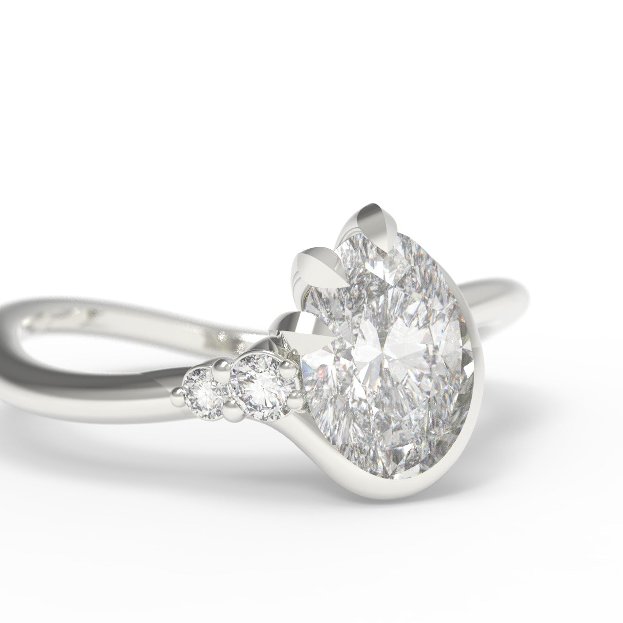 Diamond ring on a white background