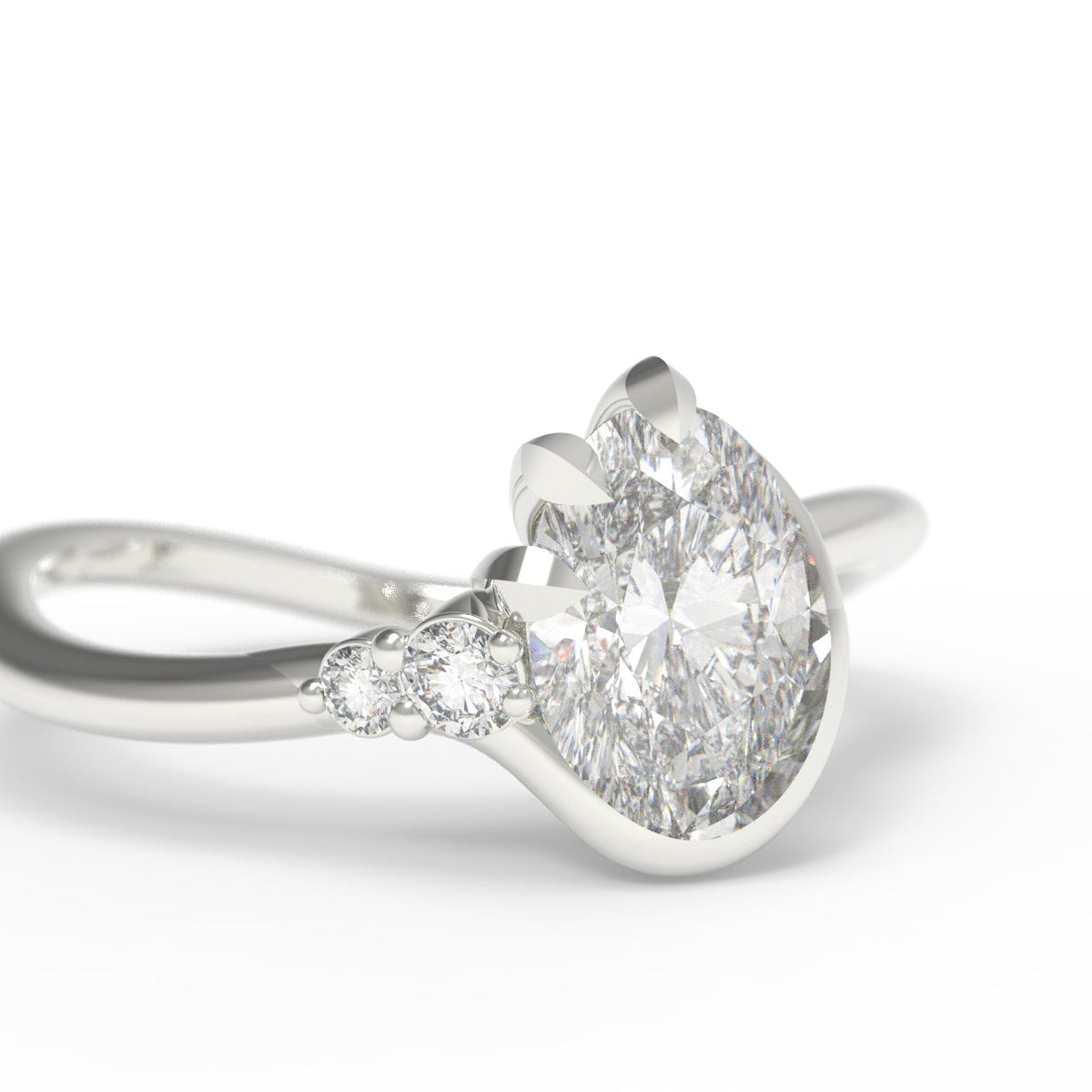 Diamond ring on a white background