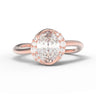 "Harmony" Wave Halo Ring - 7x5mm Oval
