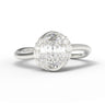 "Harmony" Wave Halo Ring - 7x5mm Oval