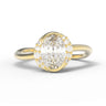"Harmony" Wave Halo Ring - 7x5mm Oval