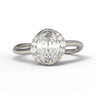 "Harmony" Wave Halo Ring - 7x5mm Oval