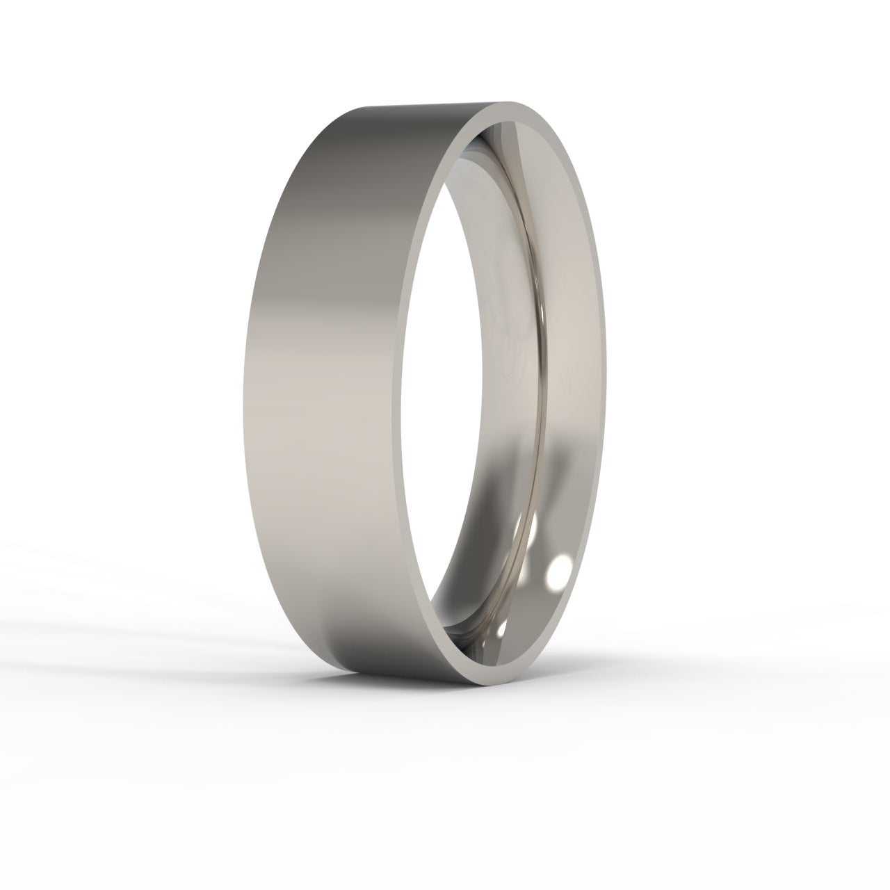 Platinum ring on a white background