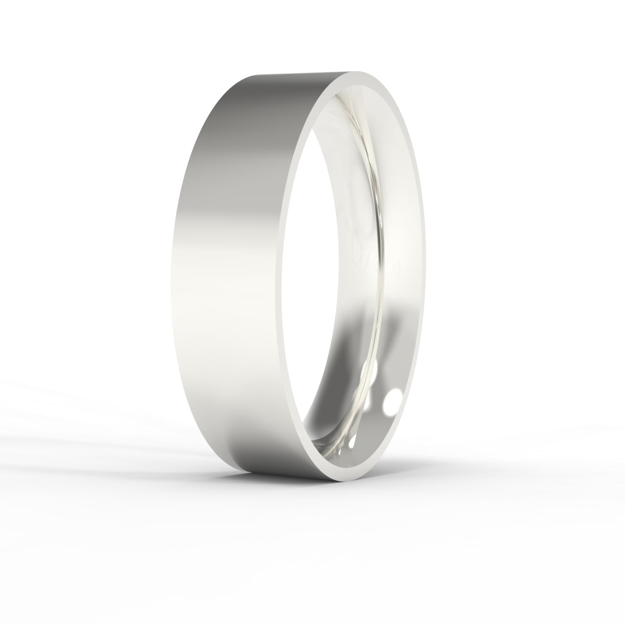 Silver ring on a white background