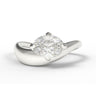 A Large Oval Diamond Ring, with a Wide White Gold Band, with Sculptural Wave details and an East-West setting.