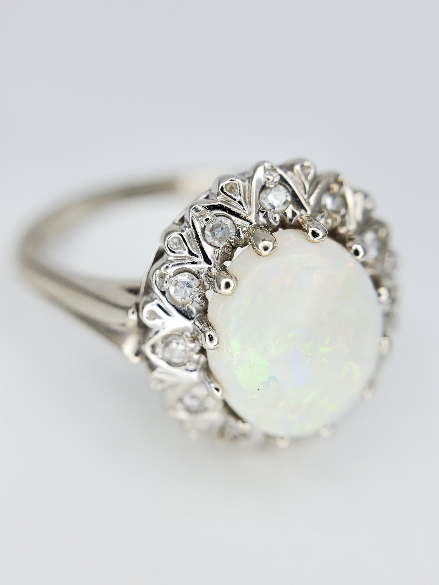 Heirloom Opal & Diamond Ring - 14K White Gold – CHAYLE