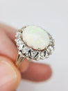 Heirloom Opal & Diamond Ring - 14K White Gold