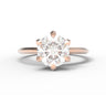 "Entwined" 6-Claw Branches Ring - 1.0ct Round