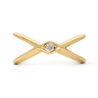 "Nouveau Deco" Ring - 14K Yellow Gold - 0.05ct Diamond - Size 7.5
